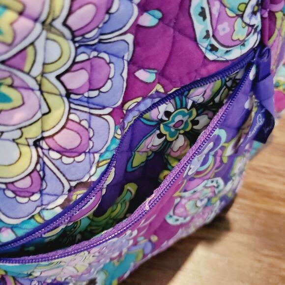 Vera Bradley Hipster Heather Paisley Large Purse or Travel Tote Women's Purple - Picture 10 of 12